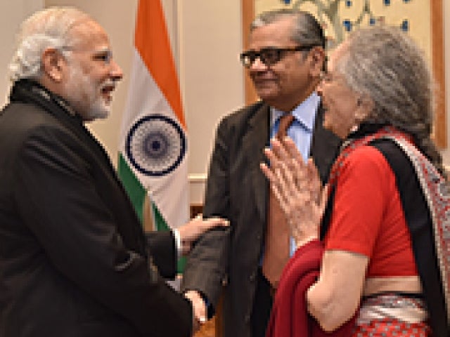 Professor Padma Desai PhD ’60 and Professor Jagdish Bhagwati