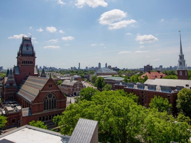 Harvard College campus from a birds eye view