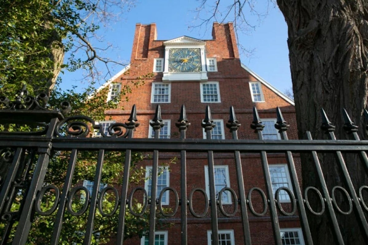 Exterior view of Massachusetts Hall in Harvard Yard