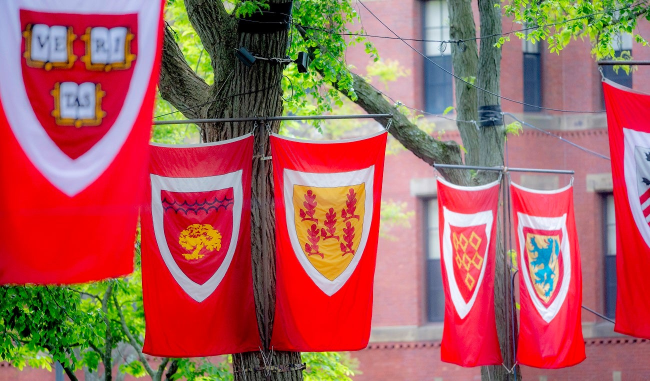 House banners at Commencement