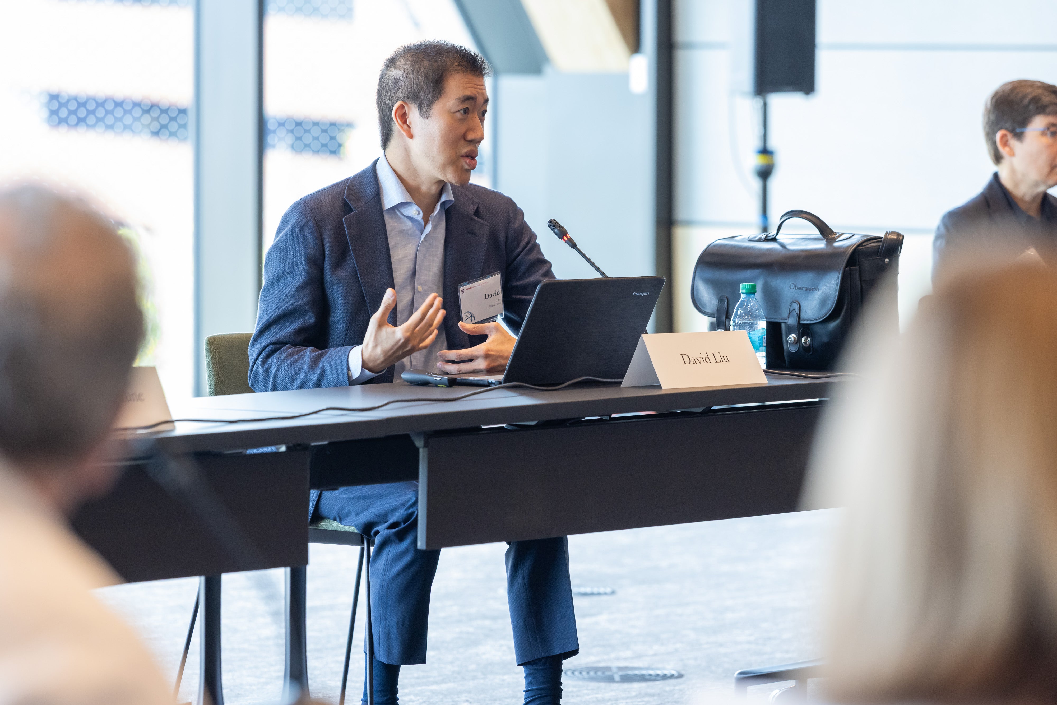 Harvard faculty member David R. Liu presents at the 2025 Global Advisory Council meeting.
