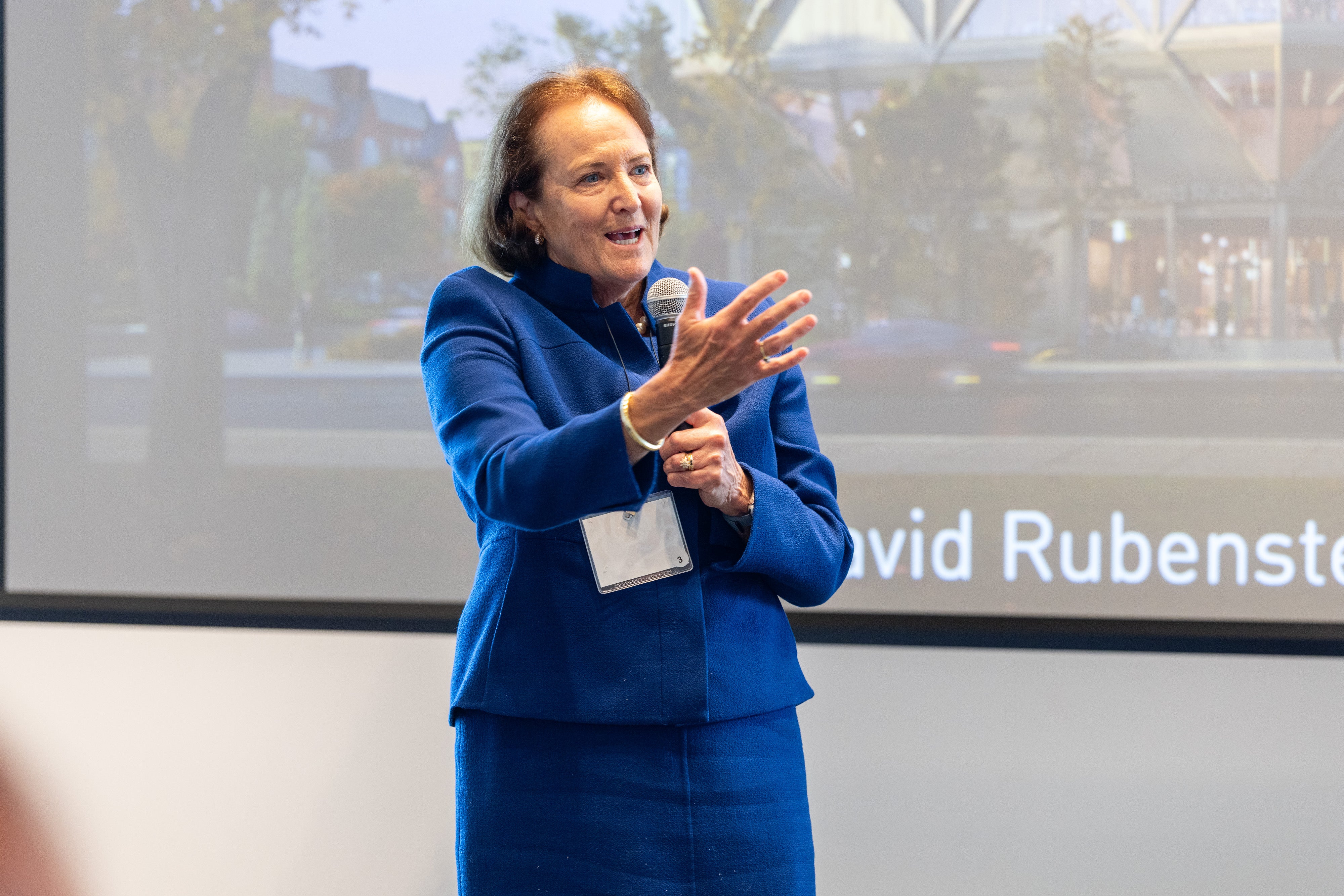 Karen Gordon Mills speaks at the 2025 Global Advisory Council meeting.