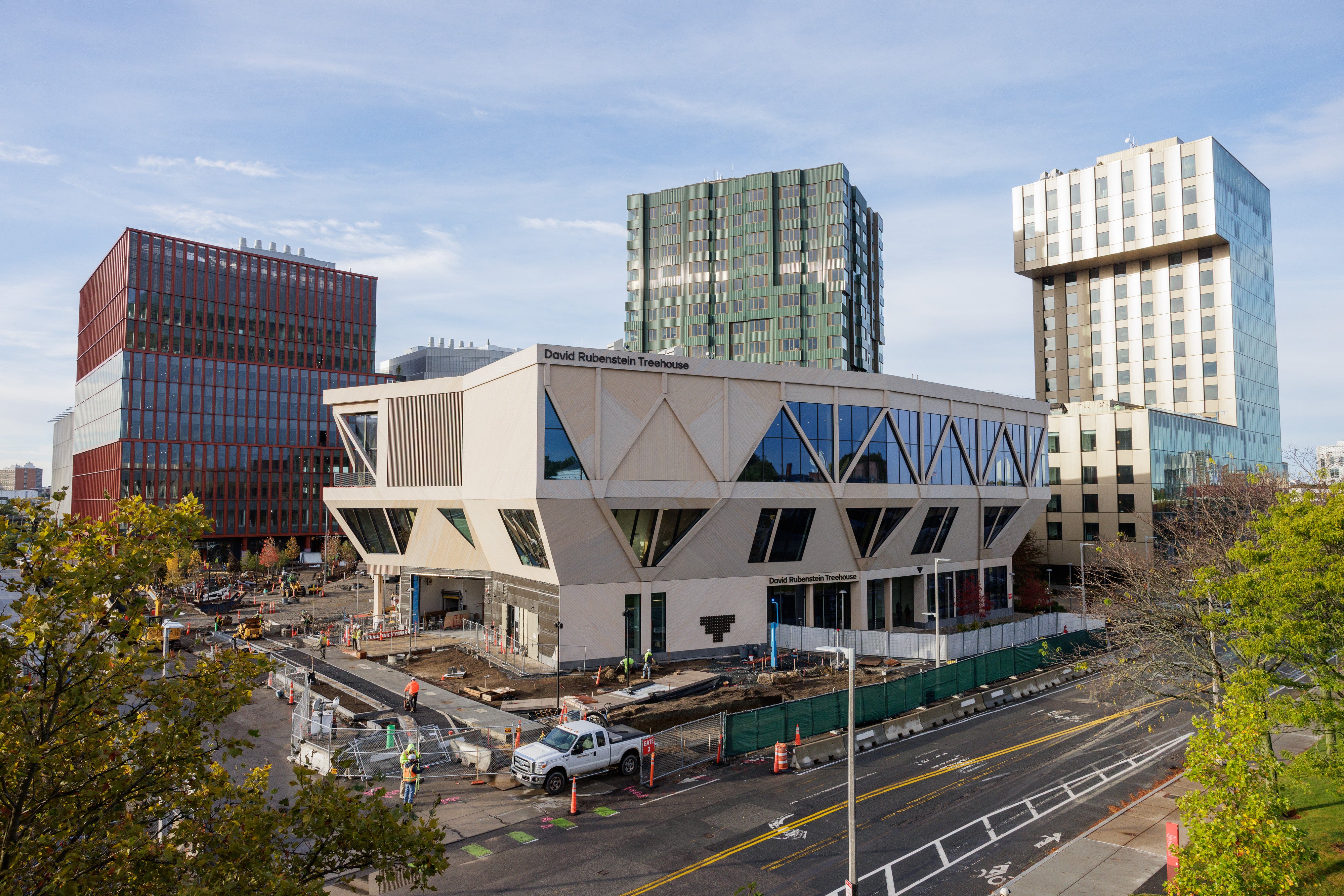 The exterior of the David Rubenstein Treehouse.