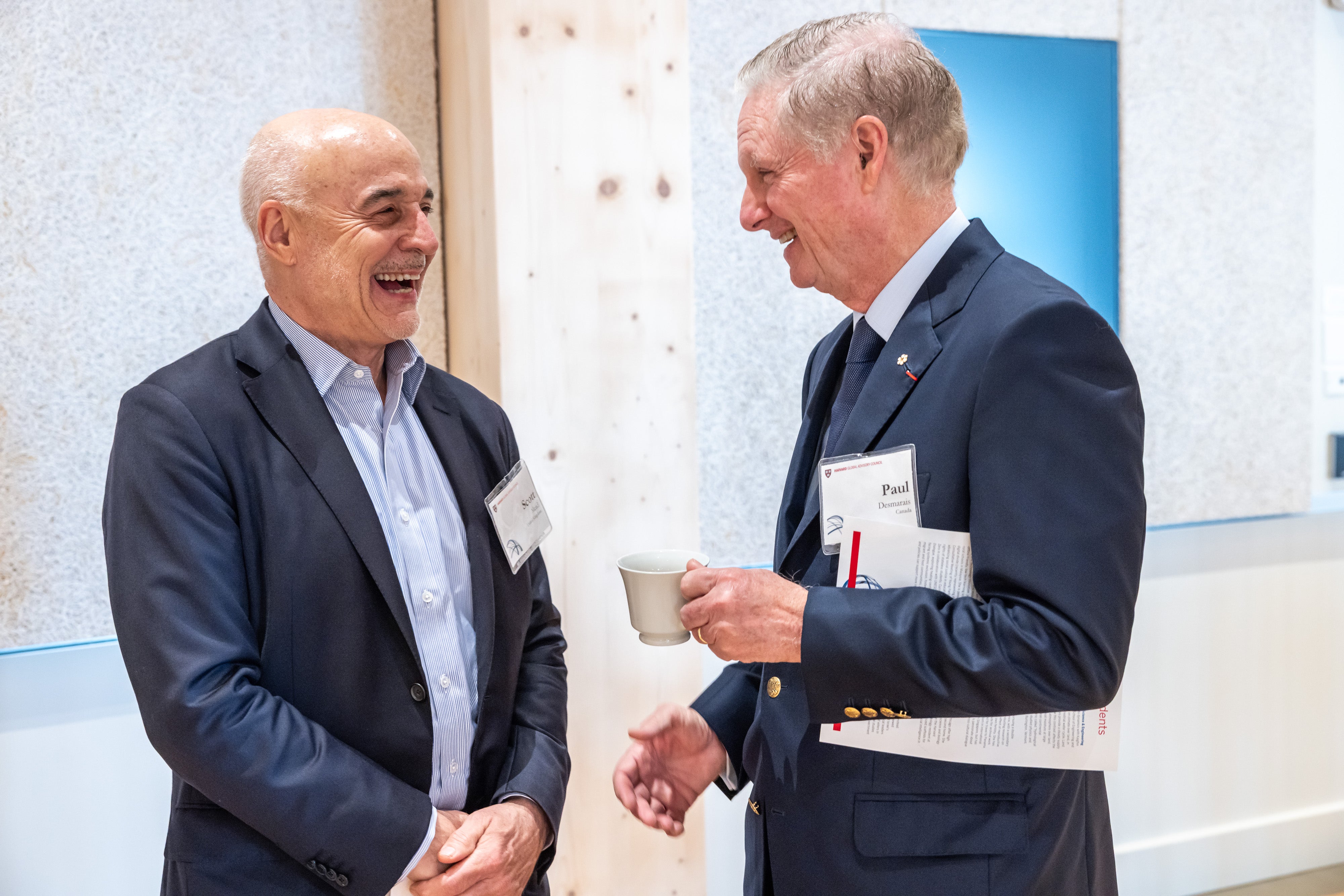 E. Scott Mead speaks with Paul Desmarais Jr. at the 2025 Global Advisory Council meeting.