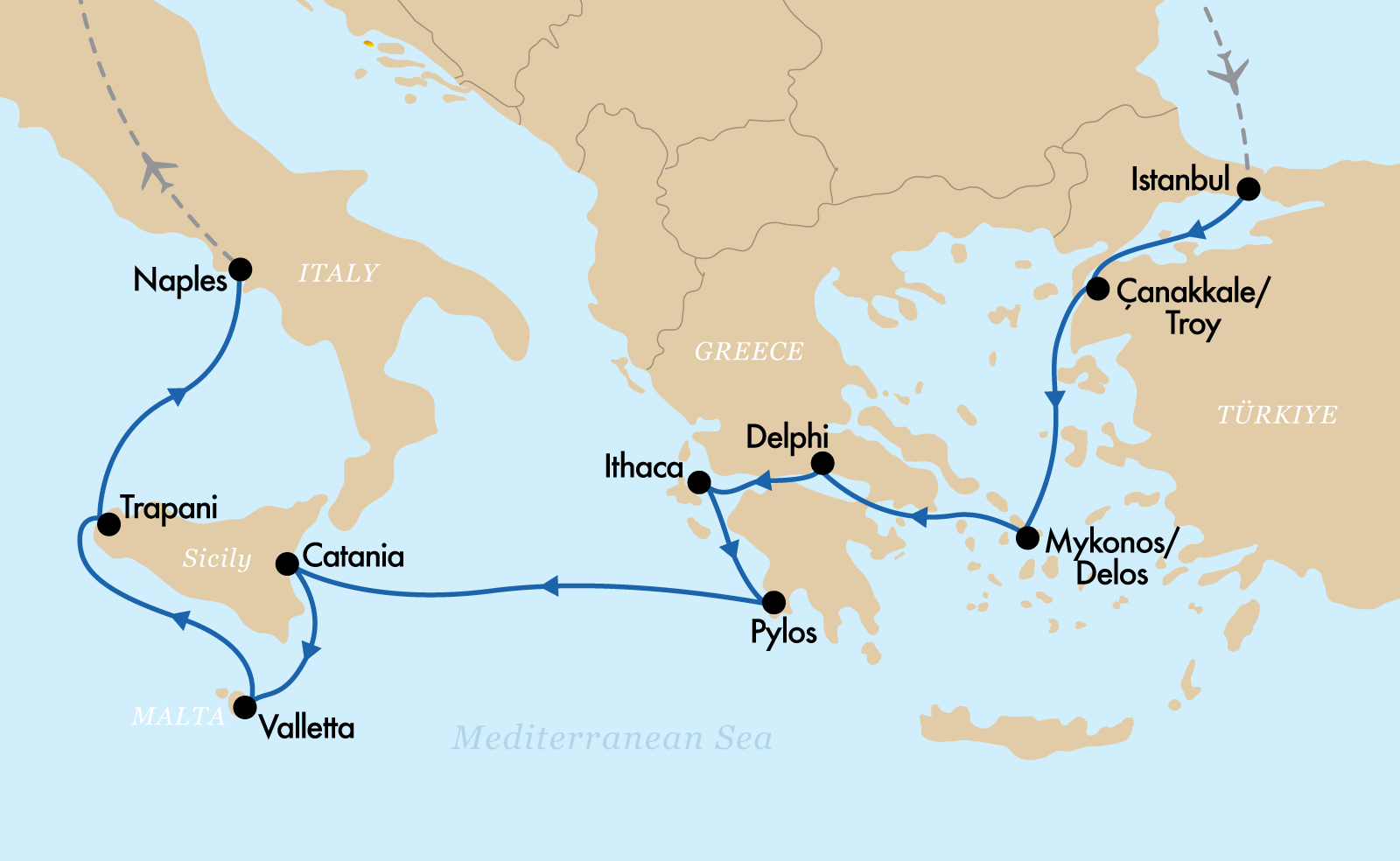 itinerary map