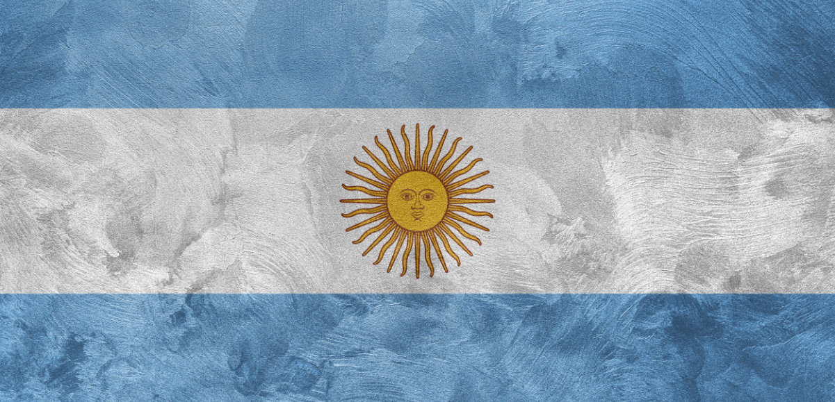 A stylized image of the flag of Argentina