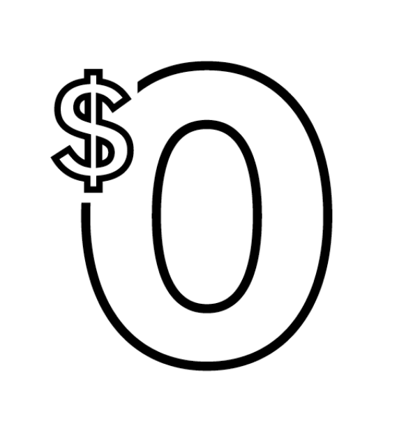 A zero with a dollar symbol