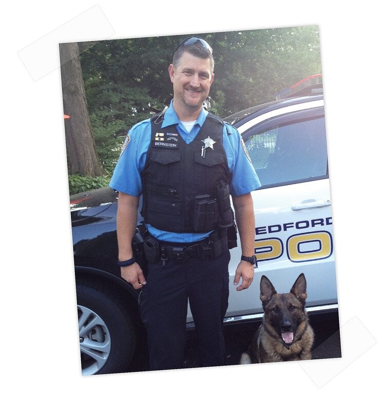KENNETH “KEN” MACDONALD BERNSTEIN AND HIS POLICE DOG, CIRO.