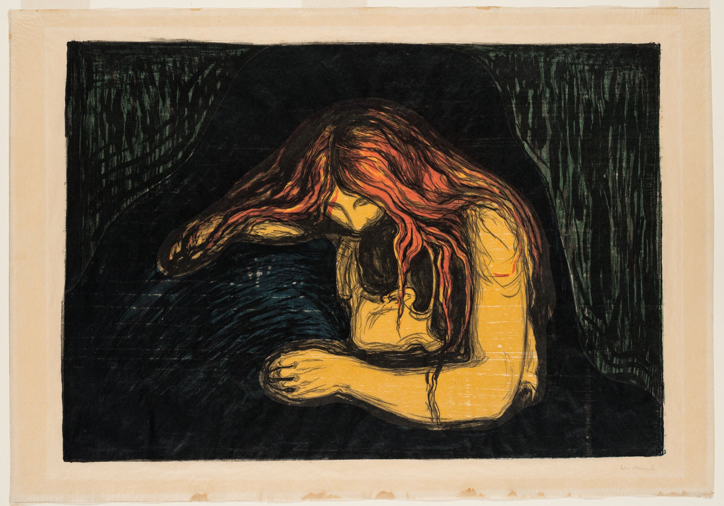 Edvard Munch's lithograph and woodblock titled Vampire II