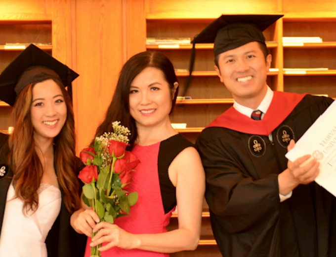 Tony Wang AB '11 with his family