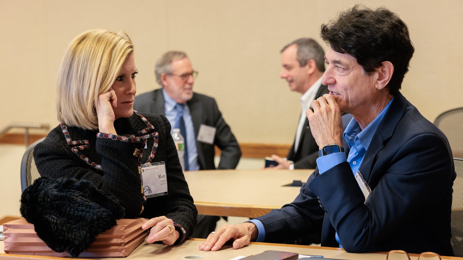 Mary C. Erdoes MBA ’93  and James W. Breyer MBA ’87 at the 2024 Global Advisory Council meeting.