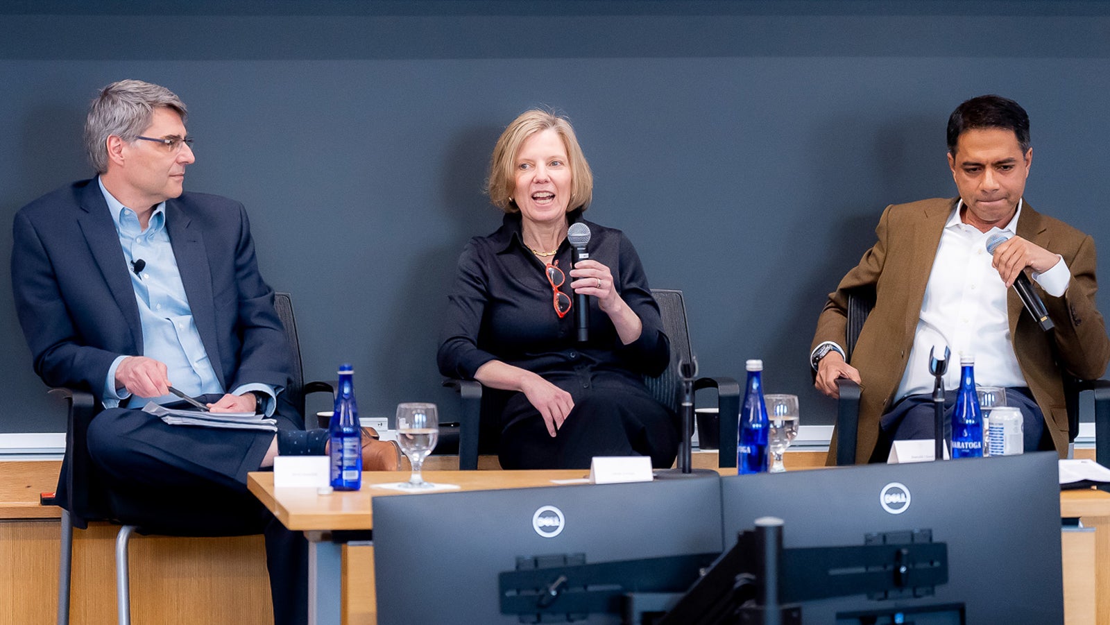 Professor Sarah Fortune shares remarks during a panel on human health and innovation in pharmaceuticals