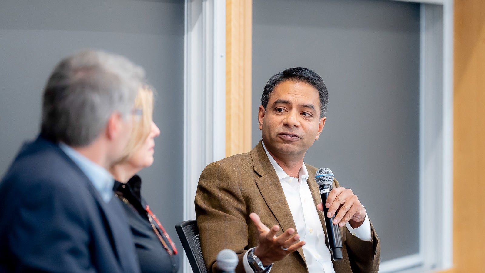 Professor Amitabh Chandra, shares remarks during a panel on human health and innovation in pharmaceuticals