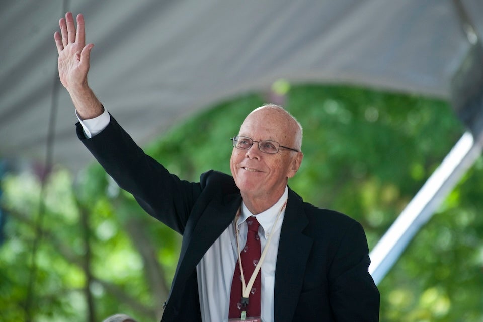 Jack Reardon lifts his hand to acknowledge applause