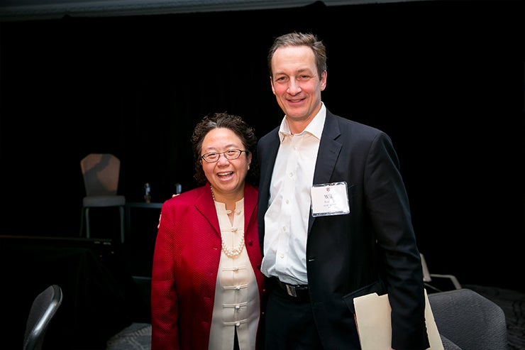 Melissa Ma and Will Robbins pose for a photo