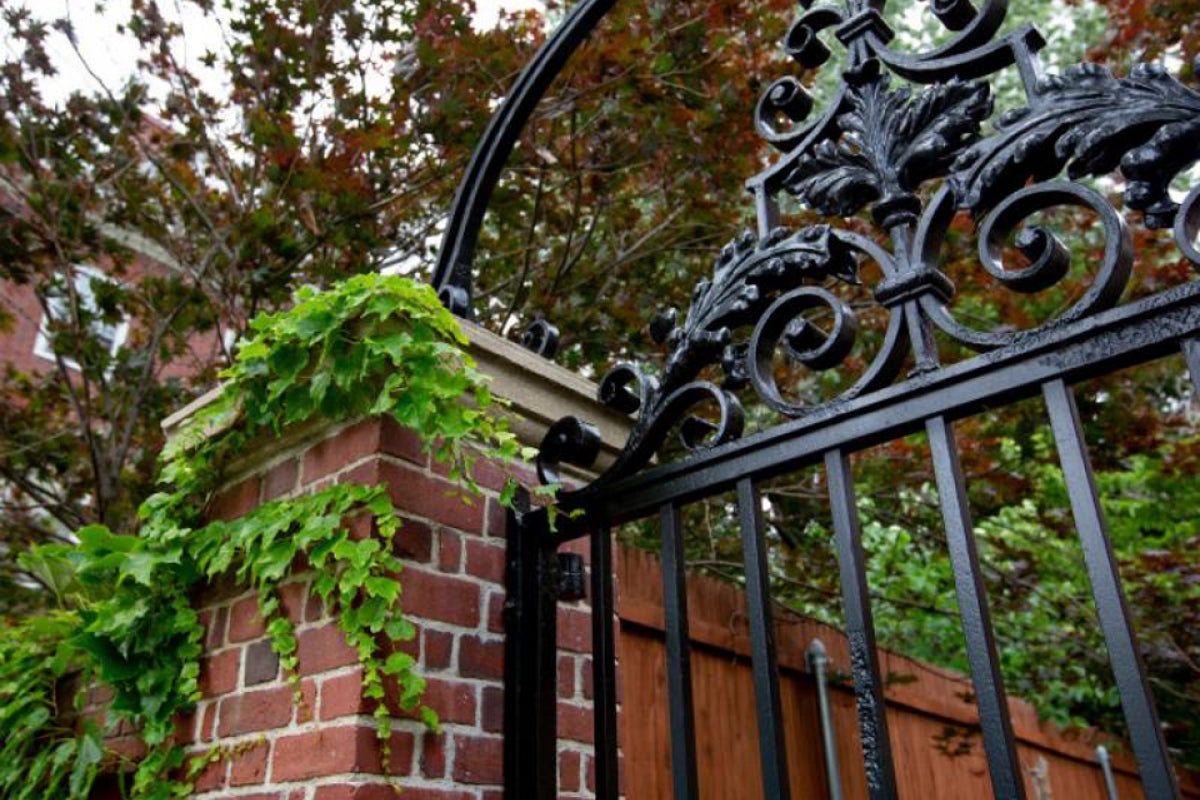 Wrought iron gate into Harvard Yard Wrought iron gate into Harvard Yard