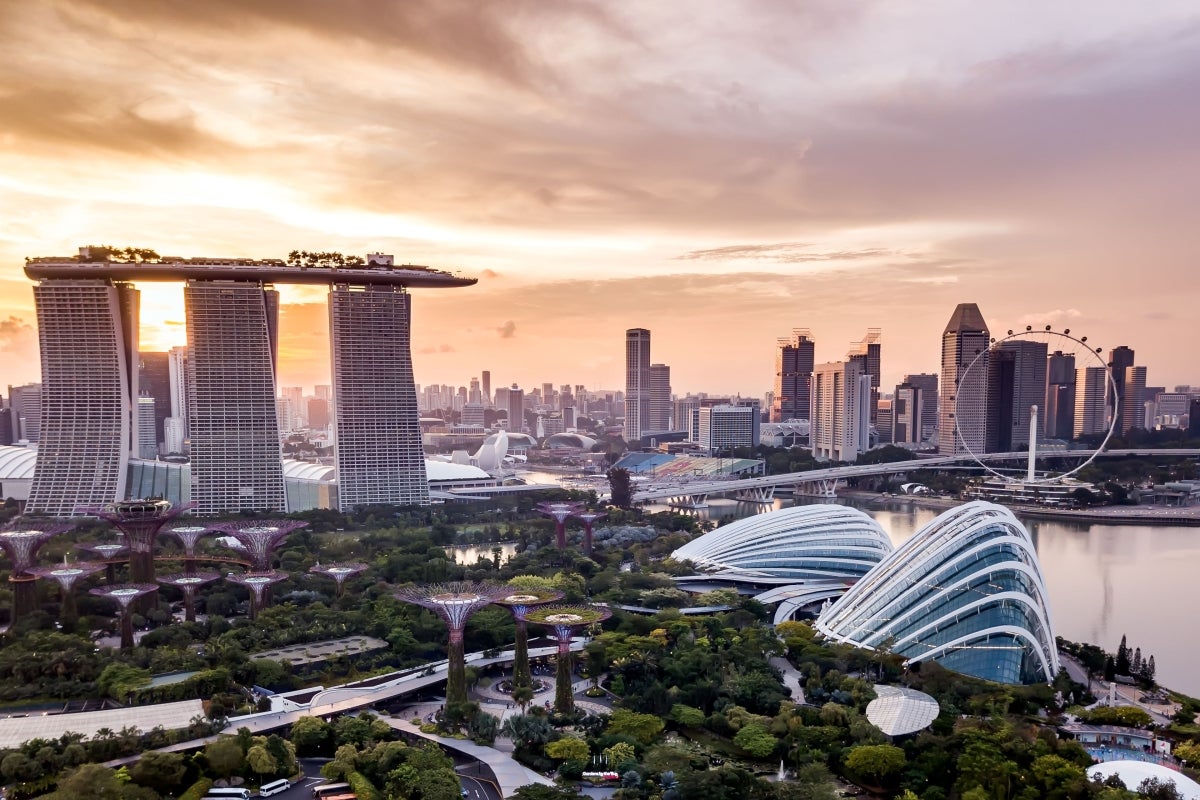 Aerial view of Singapore