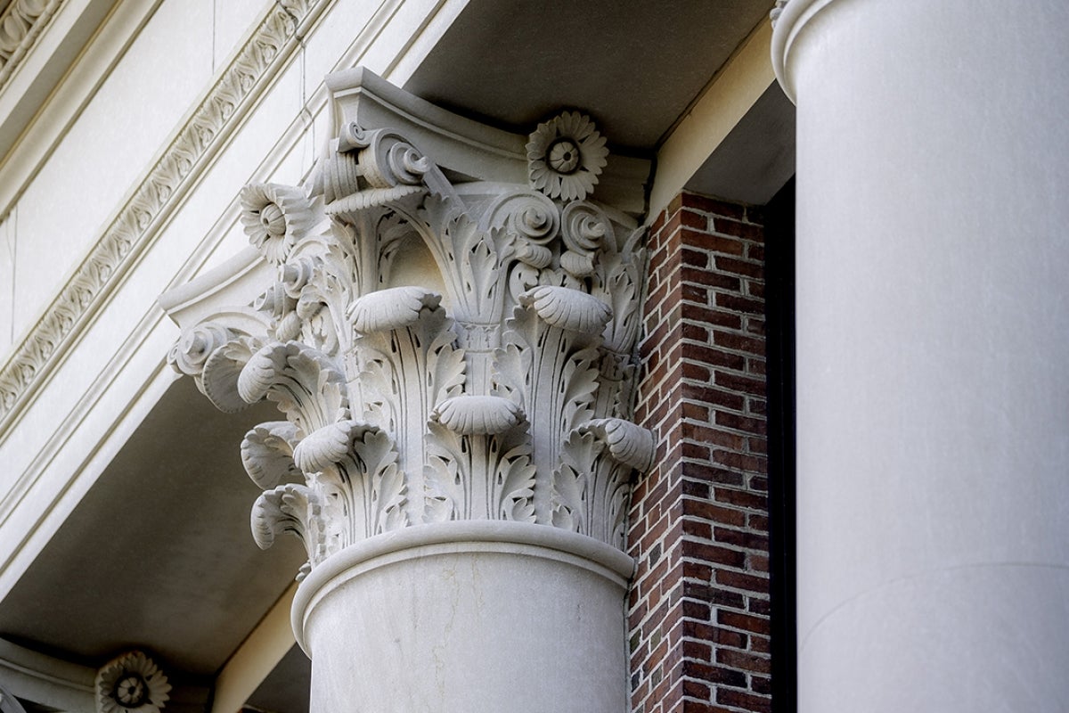 Image of stone filigree on column