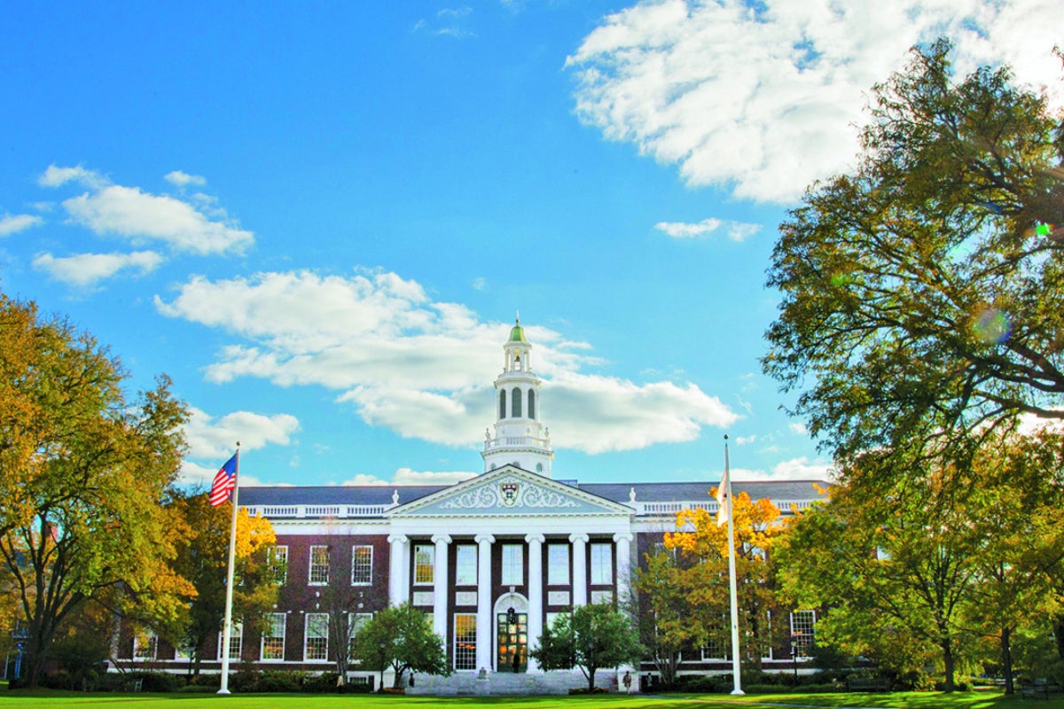 Front of Baker Library at HBS