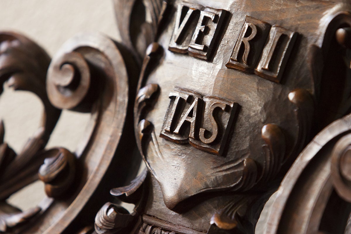 harvard shield close up
