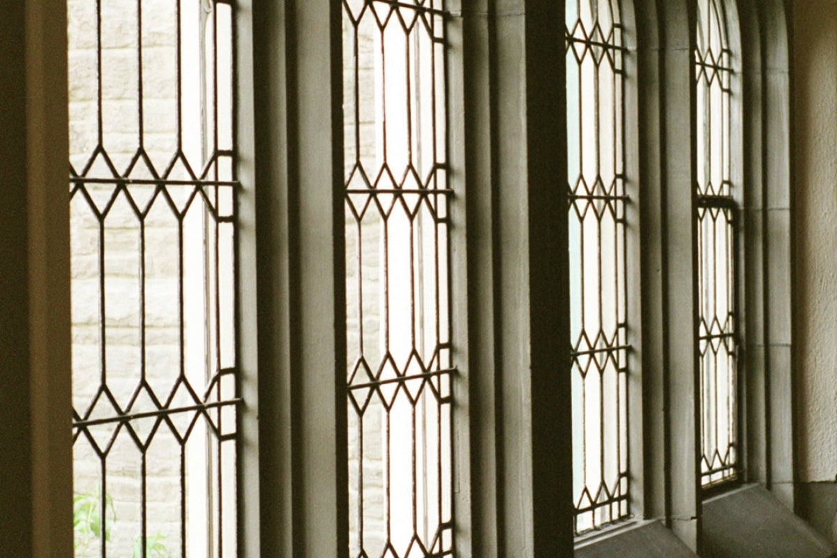 Image of windows at Harvard divinity school