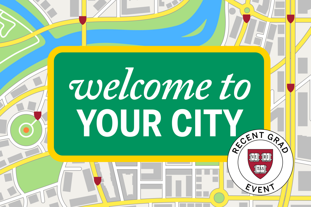  Graphic of a city map with a green sign reading “Welcome to Your City”