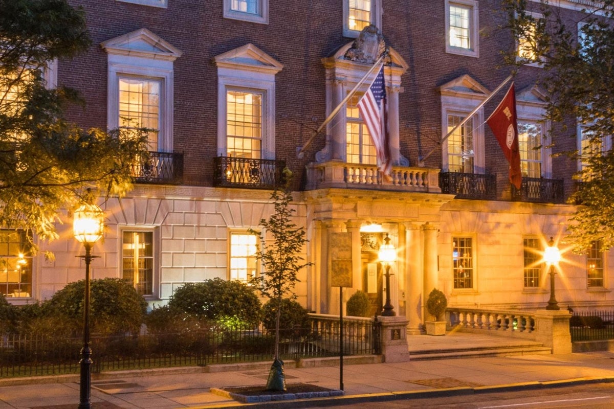 Outside of the Harvard Club of Boston