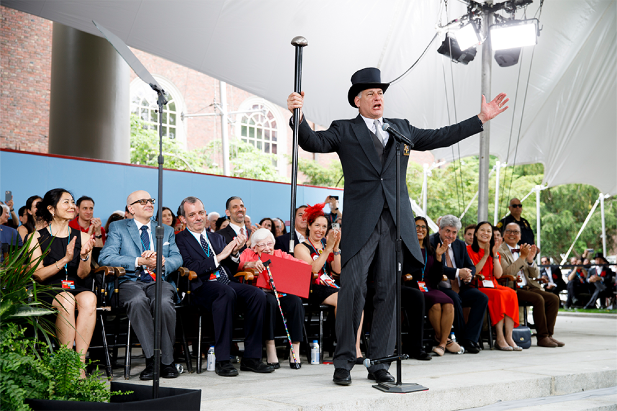 The High Sheriff of Middlesex County calling the Alumni Day program to order