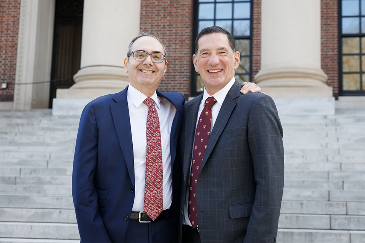 David Battat ’91 (left) and Will Makris, Ed.M. ’00.