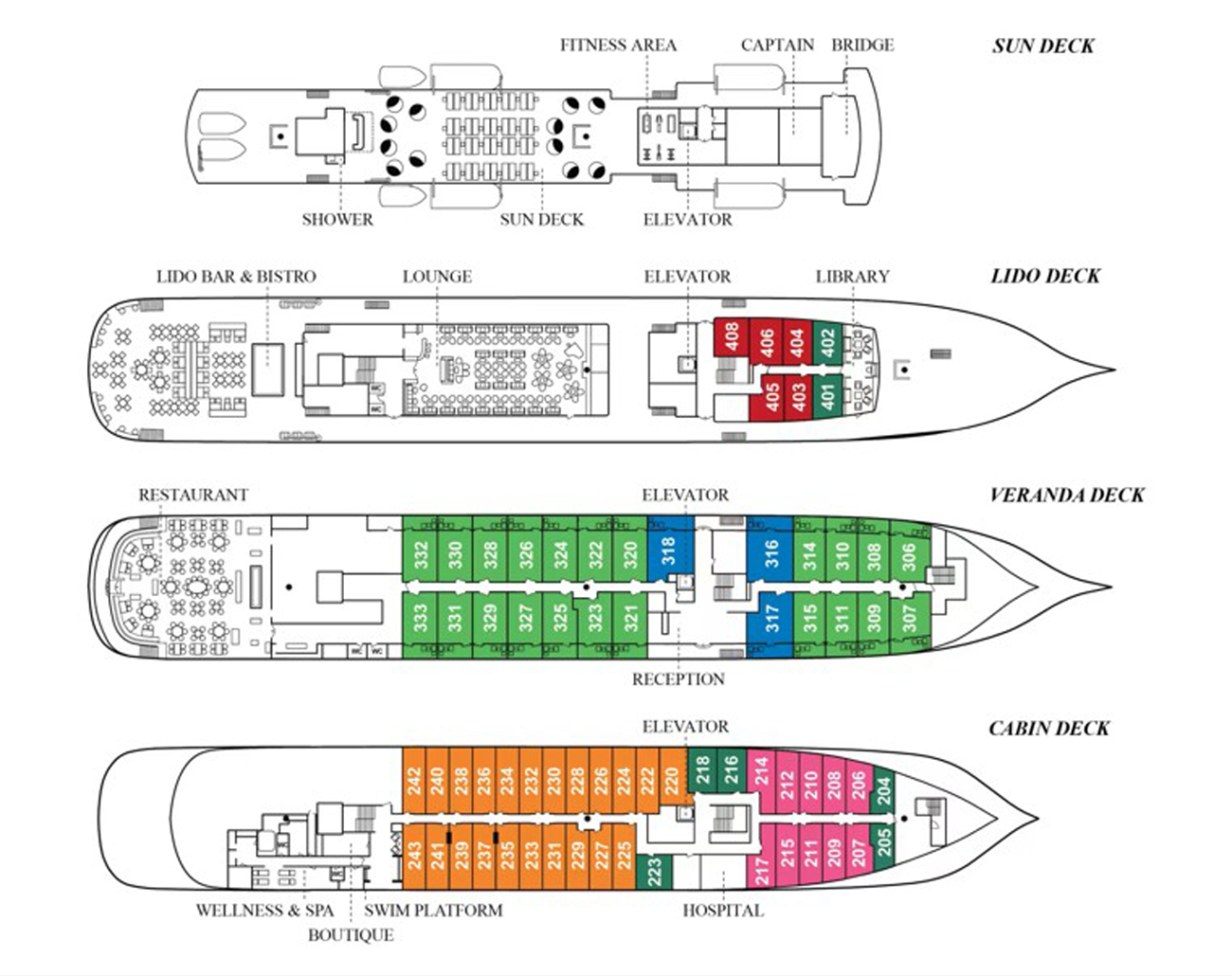 Sea Cloud Spirit Deck Plan