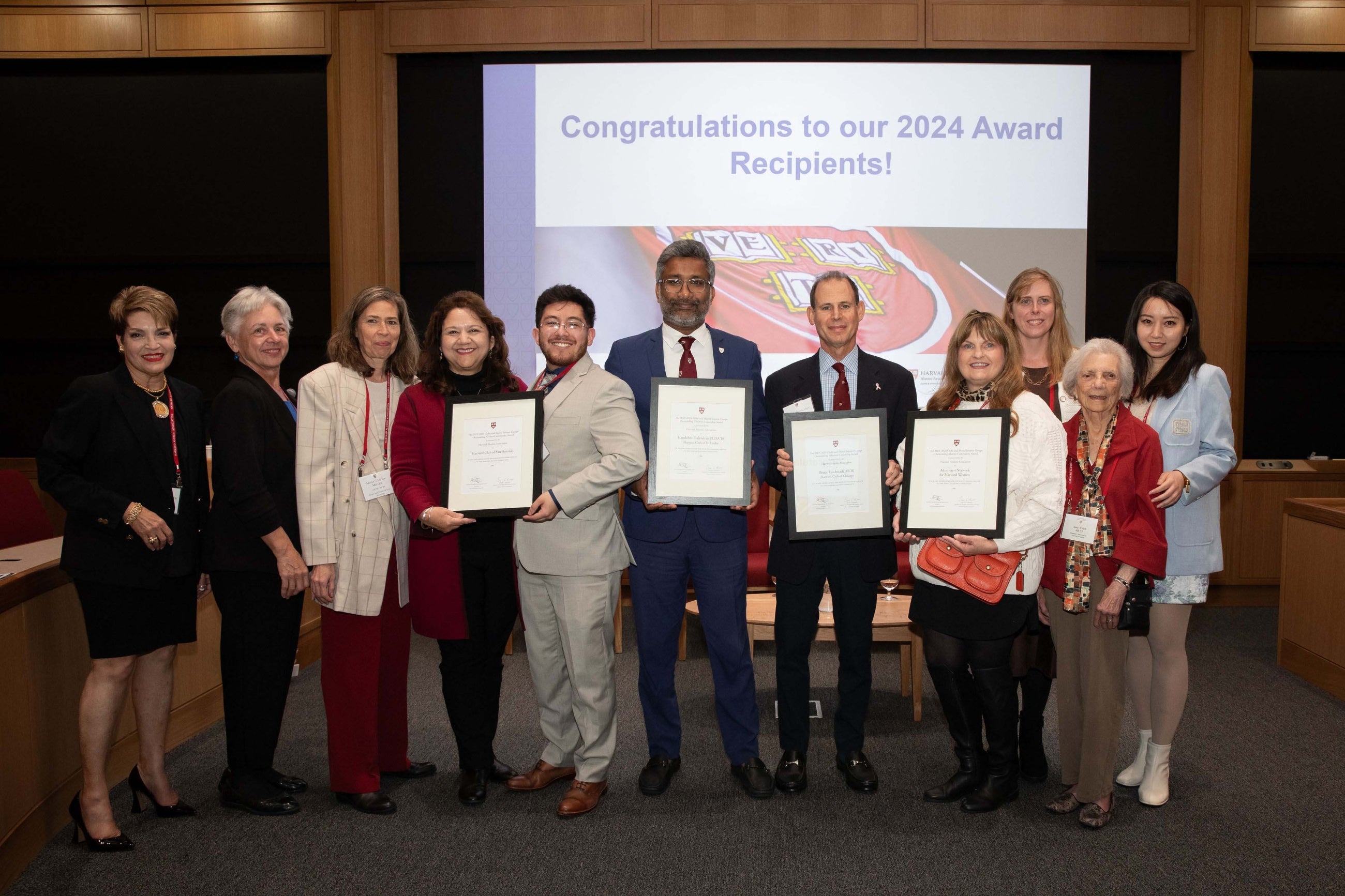 All awardees left to right: Chrysanthe Park, Deborah Gilbertson, Monica Lizka-Miller, Linda Vargas-Lew, Michael Sanchez, Kandeban Balendran, Bruce A. Hochstadt, Lora-Maria Bernard, Casey Holmes Fee, Acey Welch, and Freya Dai.