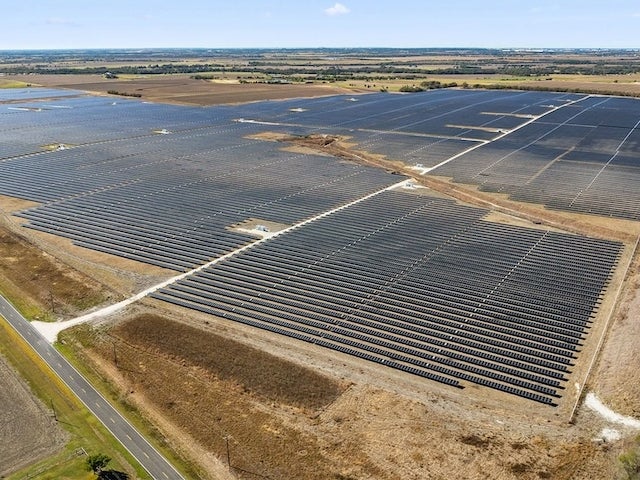 Solar panels in a field