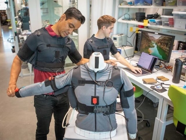 Researchers demo a wearable robot in a lab