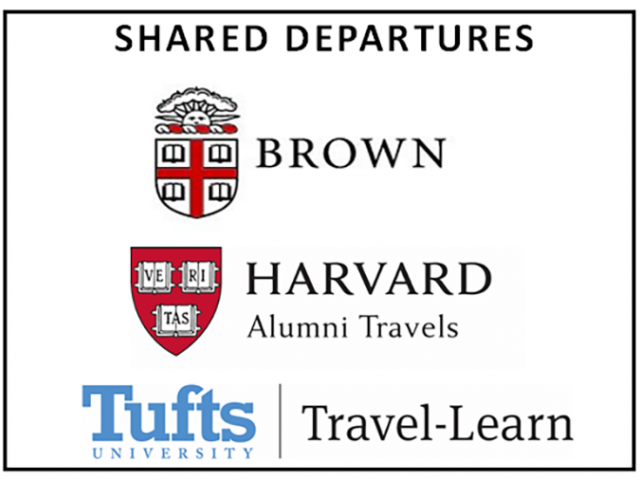 Brown, Harvard, Tufts travel logos