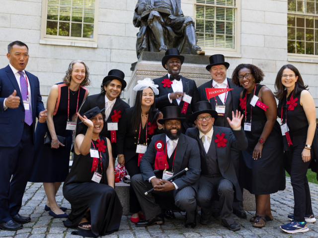 Group of alumni celebrating their 25th reunion