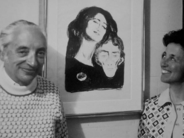 Philip and Lynn Straus with their first Edvard Munch print