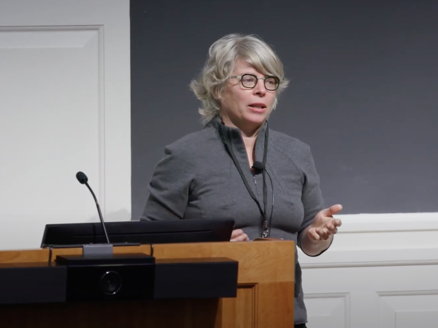 Jill Lepore speaks at podium