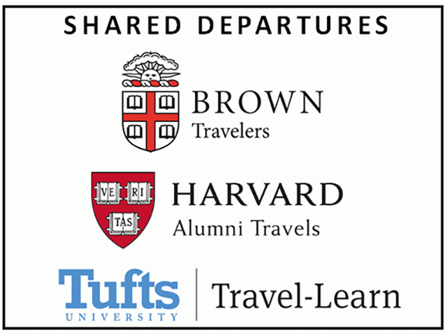 Brown, Harvard, Tufts travel logos