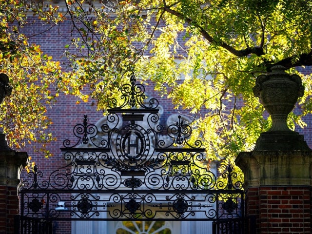 View through gate leading to Harvard Yard