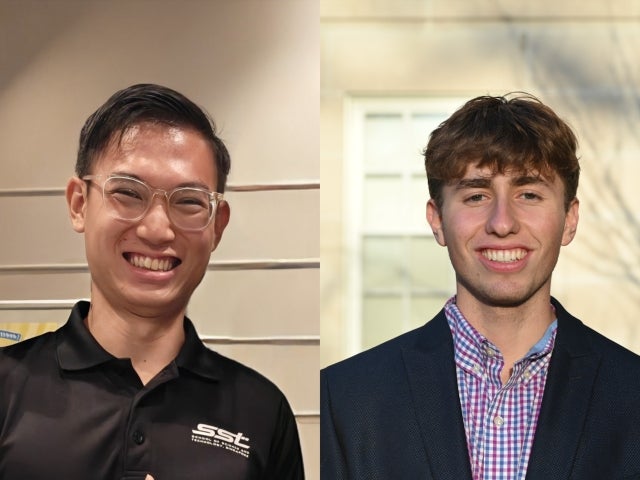 This year’s David and Mimi Aloian Memorial Scholars, Joseph Foo ’26 and Hayden Graham ’26.