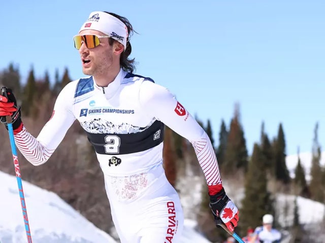 alumnus Rémi Drolet '24 skiing