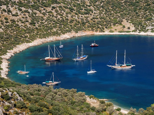 gulets in bay