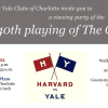 Poster for Harvard and Yale Clubs of Charlotte Harvard-Yale Viewing Party