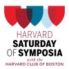 Saturday of Symposia logo with red and blue shields