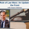 Headshot of Noah Feldman next to an image of a gavel
