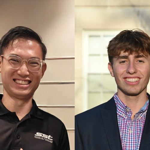 This year’s David and Mimi Aloian Memorial Scholars, Joseph Foo ’26 and Hayden Graham ’26.
