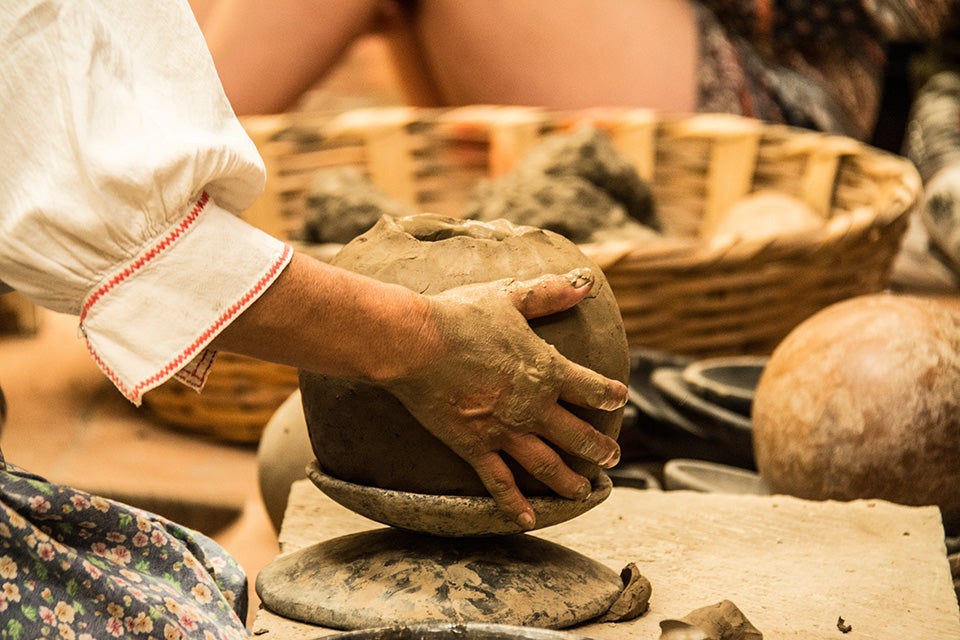 clay pottery making