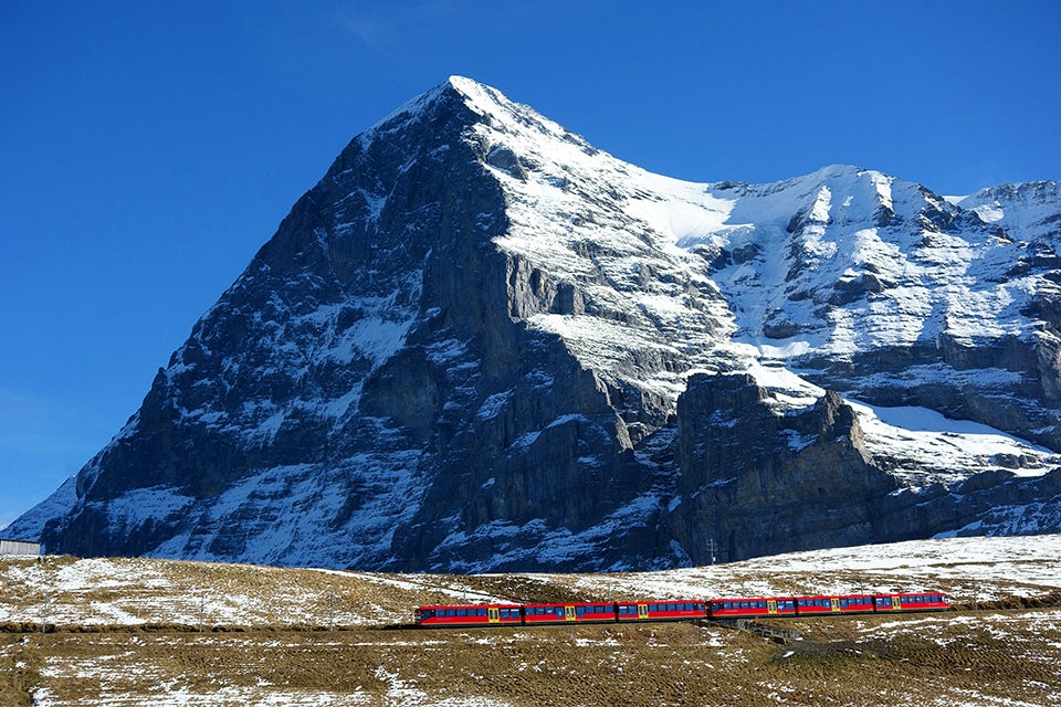 railway with mountain in back