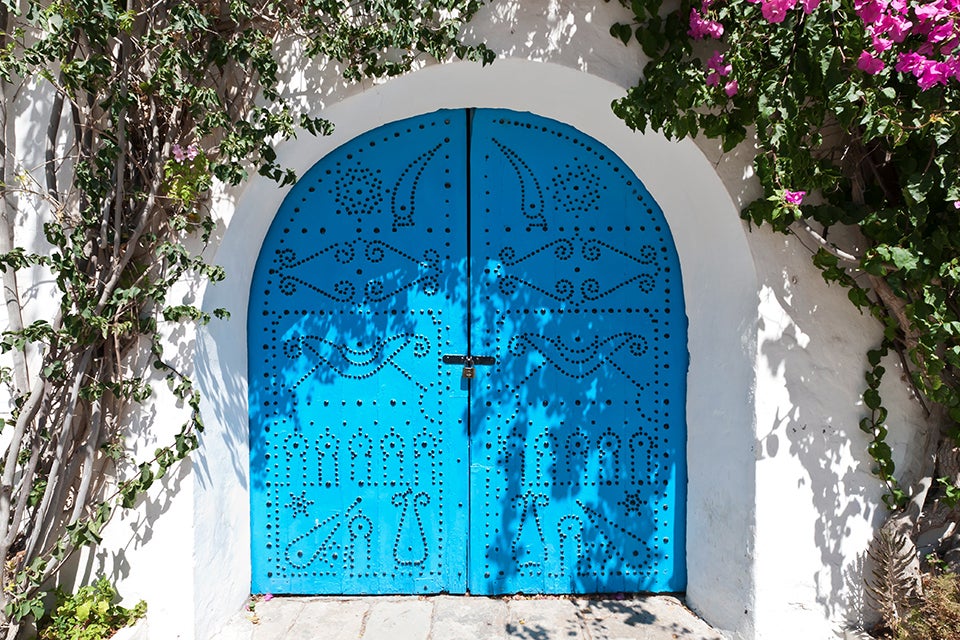 blue door