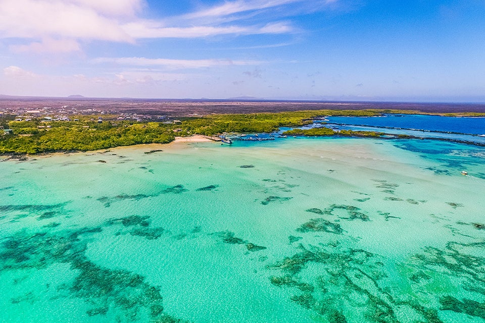 Galapagos island ariel view
